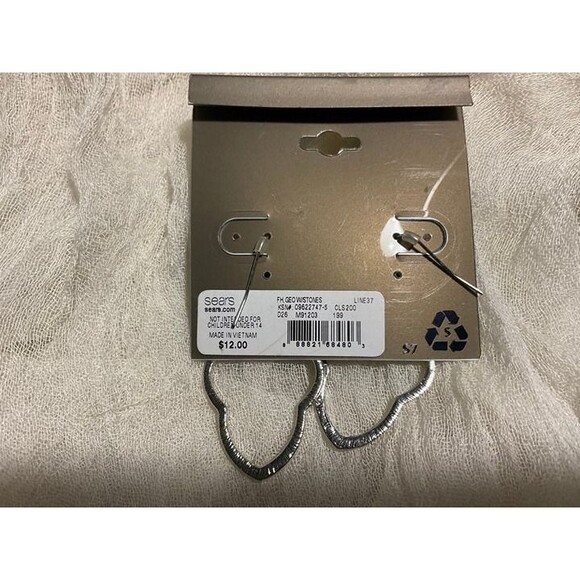 Sears Open Frame Rhinestone Drop Earrings - Picture 4 of 4